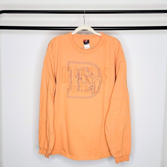 NFL Other - NFL Classic Reebok Denver Broncos Unisex Orange w/ Blue Stitch Graphic L/S Tee